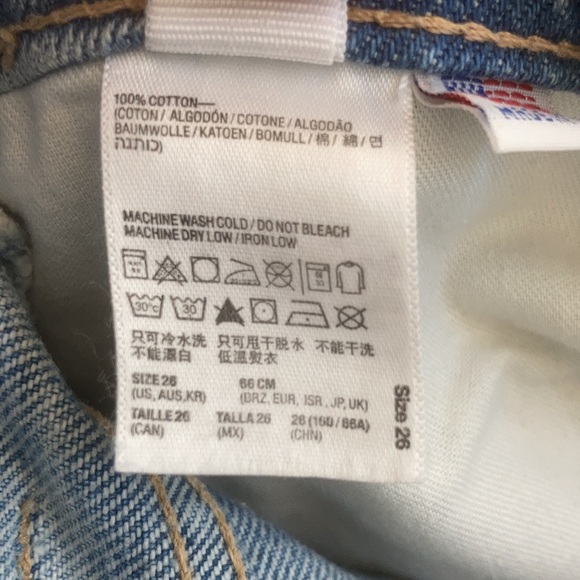 AMERICAN APPAREL HIGH WAISTED LIGHT BLUE DENIM 24” WAIST - Picture 4 of 5